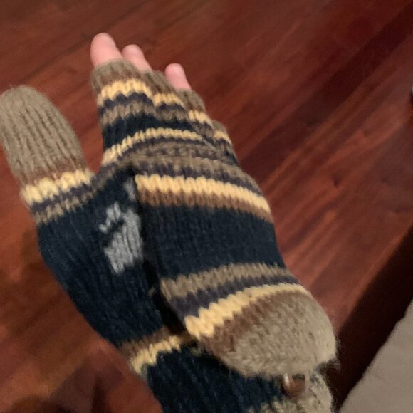 Genuine 100 % Alpaca wool mittens/fingerless gloves - Picture 7 of 11